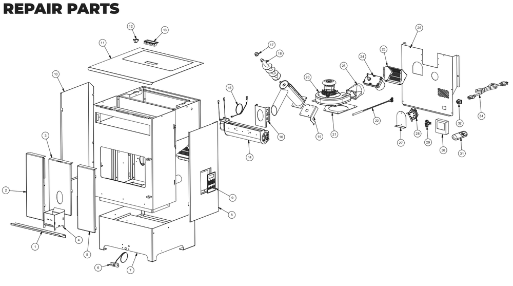 Repair Parts 1 Diagram and Parts List for AP60  US Stove Company Heating Stove